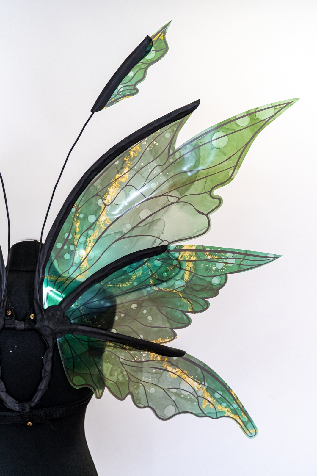 Green Fairy Wings Costume For Adult Butterfly Elf Cosplay Iridescent Halloween