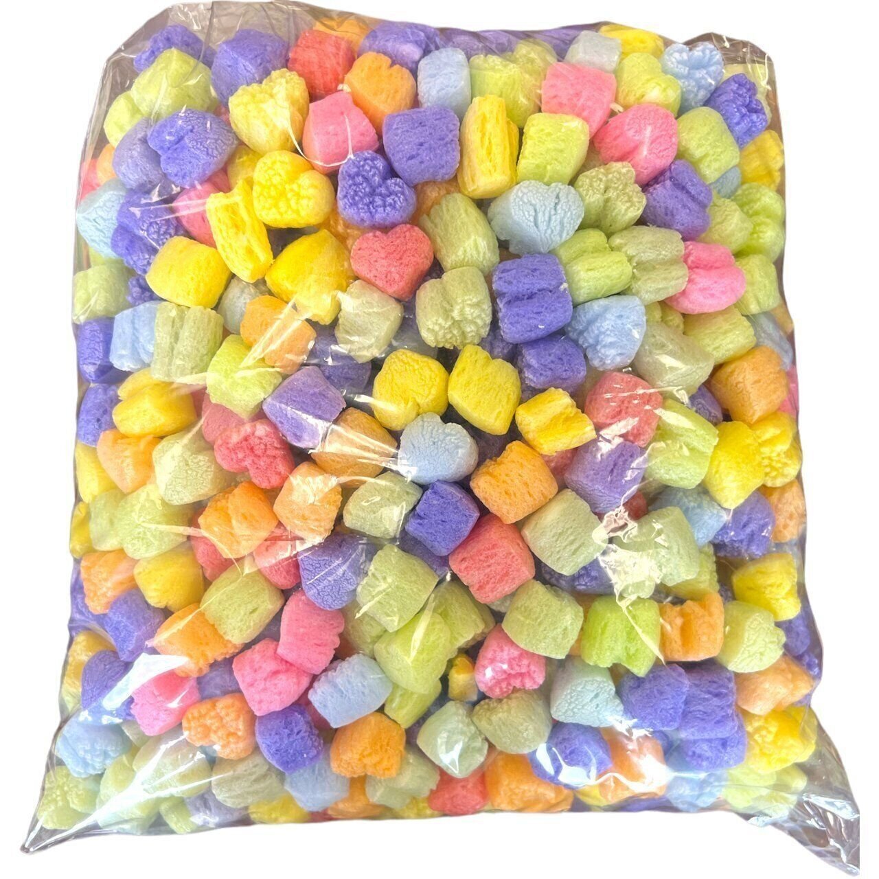 FunPak Packing Peanuts Rainbow Hearts Multicolor MiniPack .6 cu ft Biodegradable