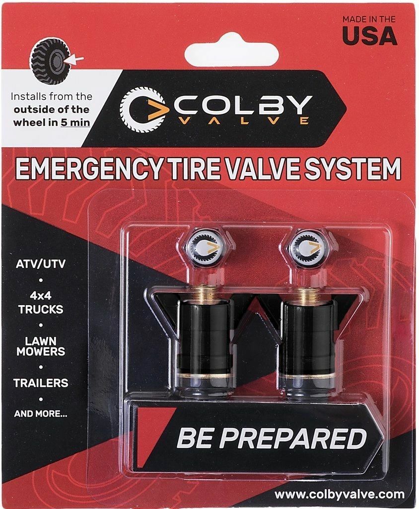 COLBY VALVE EMERGENCY TIRE VALVES 2-PACK - BLACK COLOR (CV-EV10) - BRAND NEW