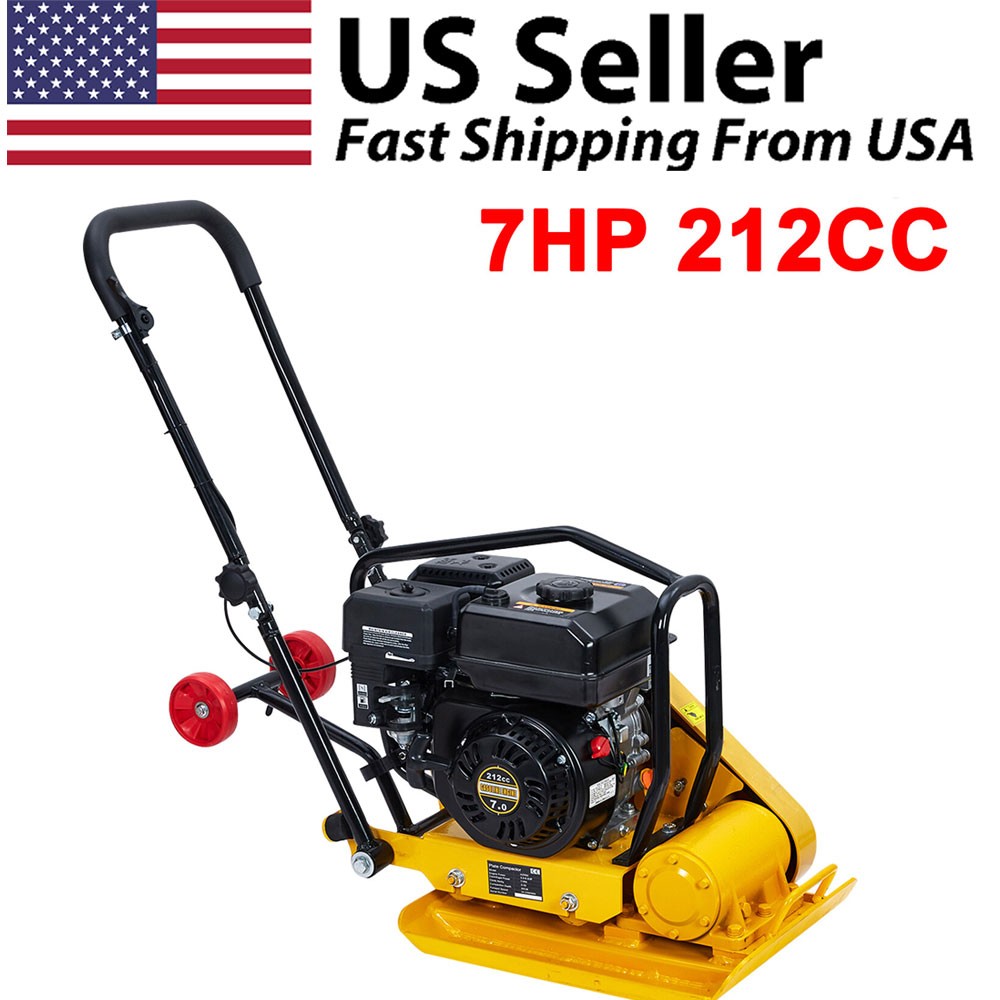 7.0HP Walk-Behind Vibratory Plate Compactor soil Dirt Rammer 212cc Gas Engine