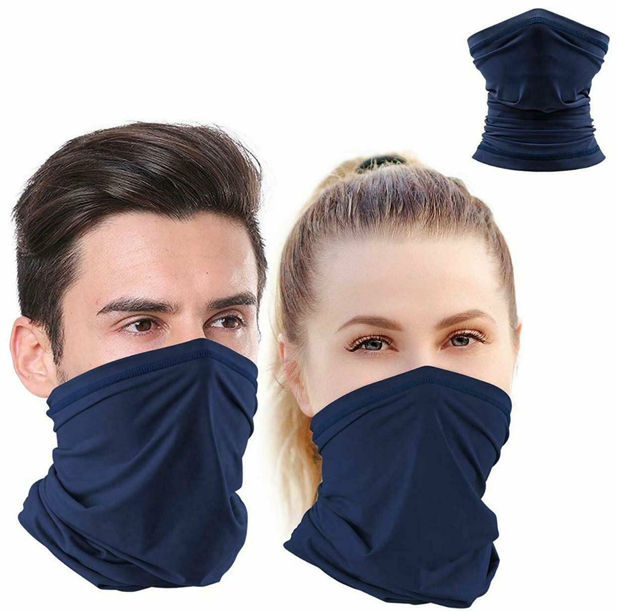 Neck Gaiter Premium Cotton Black Face Mask Balaclava Neckerchief Bandana Lot