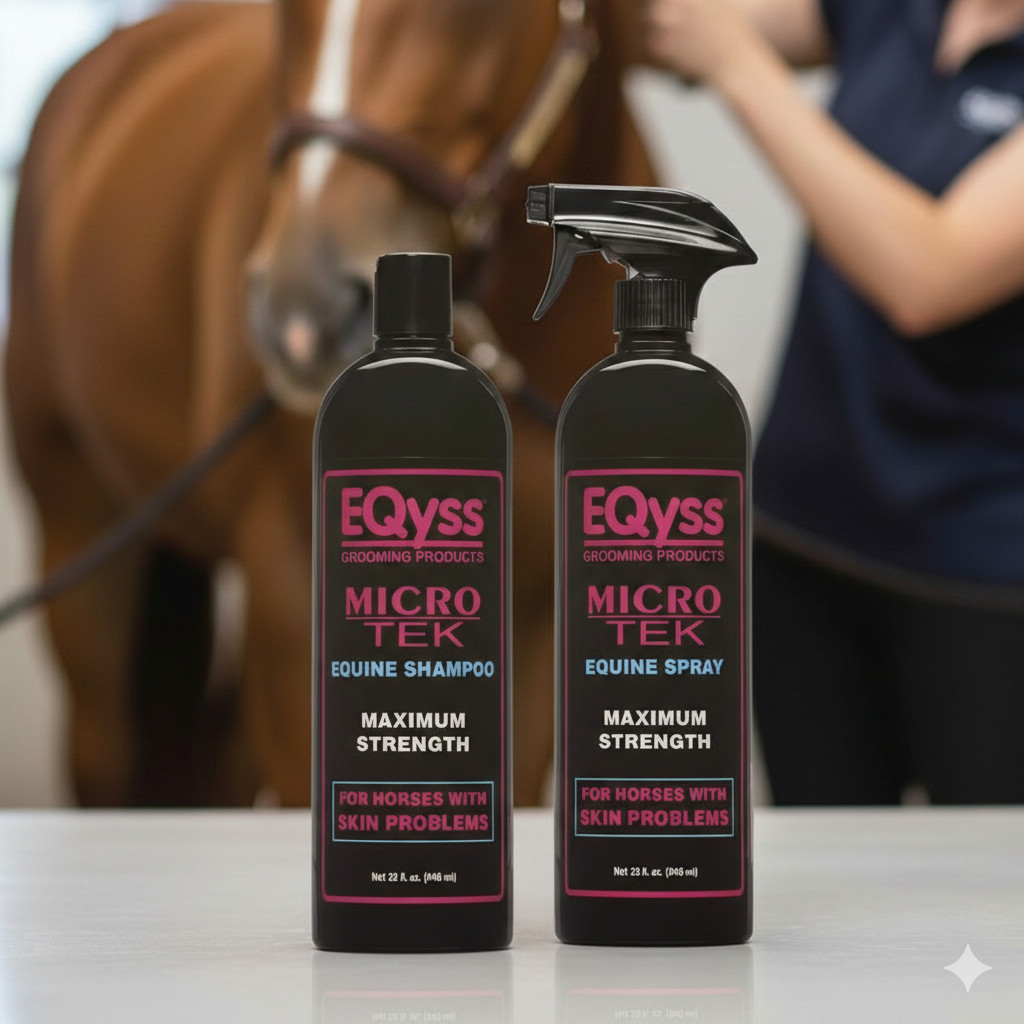 EQyss Micro-Tek Medicated Horse Care Bundle Shampoo and Spray Equine Grooming