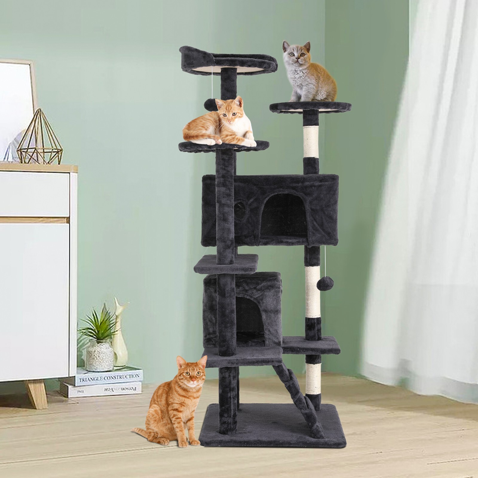 BestPet 54in Cat Tree Tower with Cat Scratching Posts Stand House Cat Condo