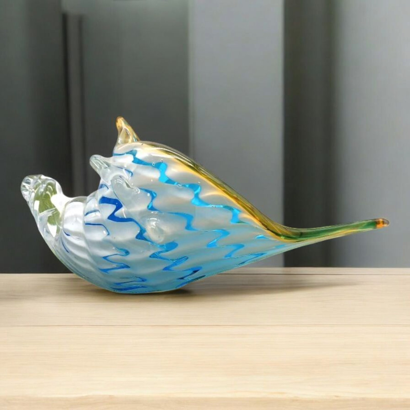 Art Glass Conch Shell Candy Bowl Decor- Coastal Ocean Beach Mermaid Beachcore Ae