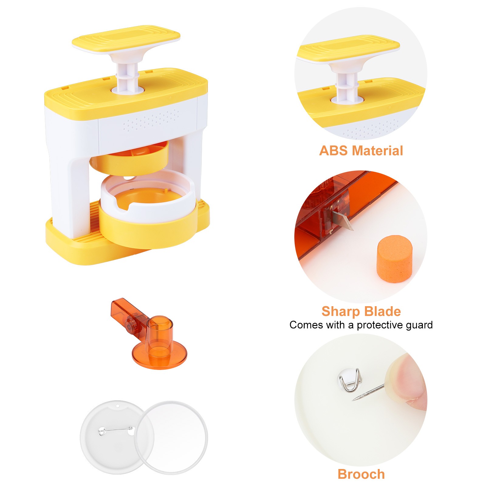 Pin Badge Maker Machine Press Kit with 48 Images No-Mount Design for DIY Crafts