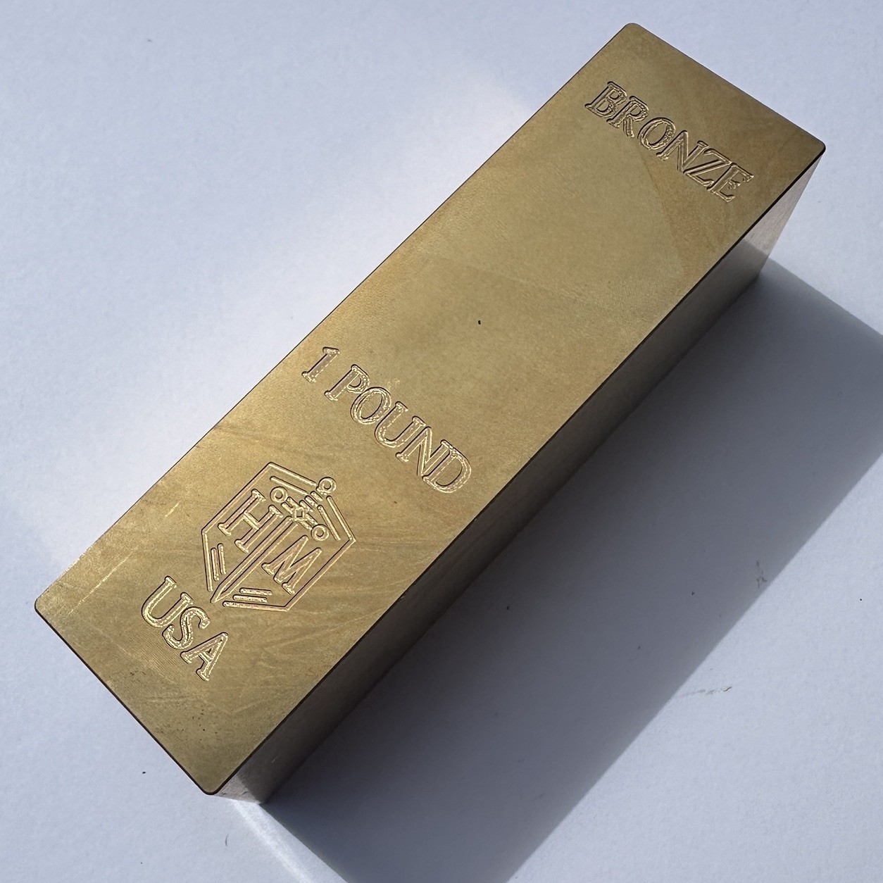 1 Pound Bronze Bullion Bar / Paperweight - Defective Finish