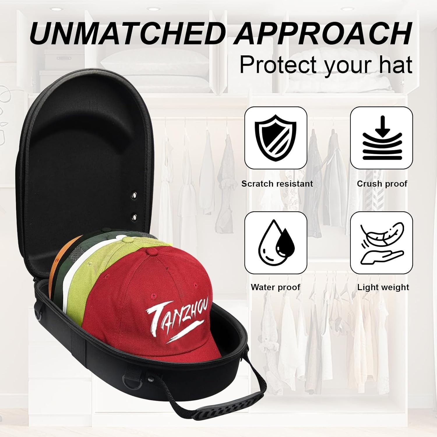 Compact Hat Protector Case with Adjustable Strap - Ideal for Travel & Gifting