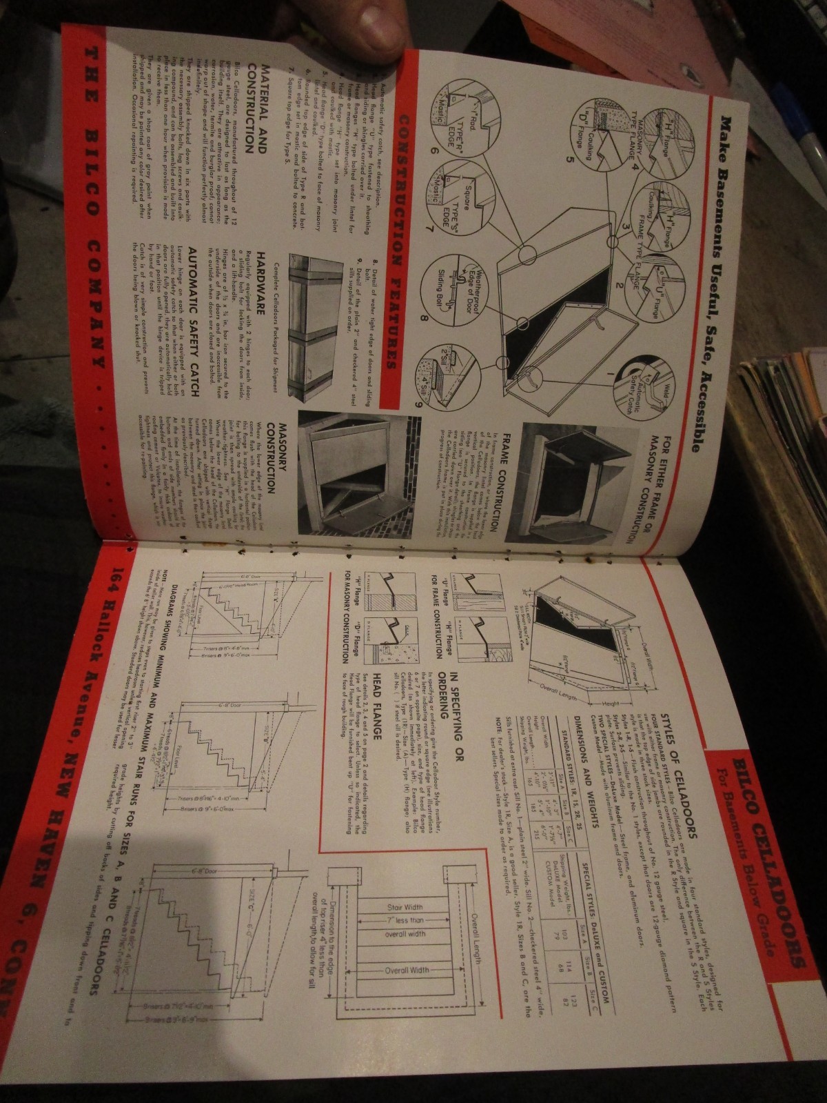 BILCO COMPANY New Haven Connecticut Cellar Door Basement Steps Stair Building