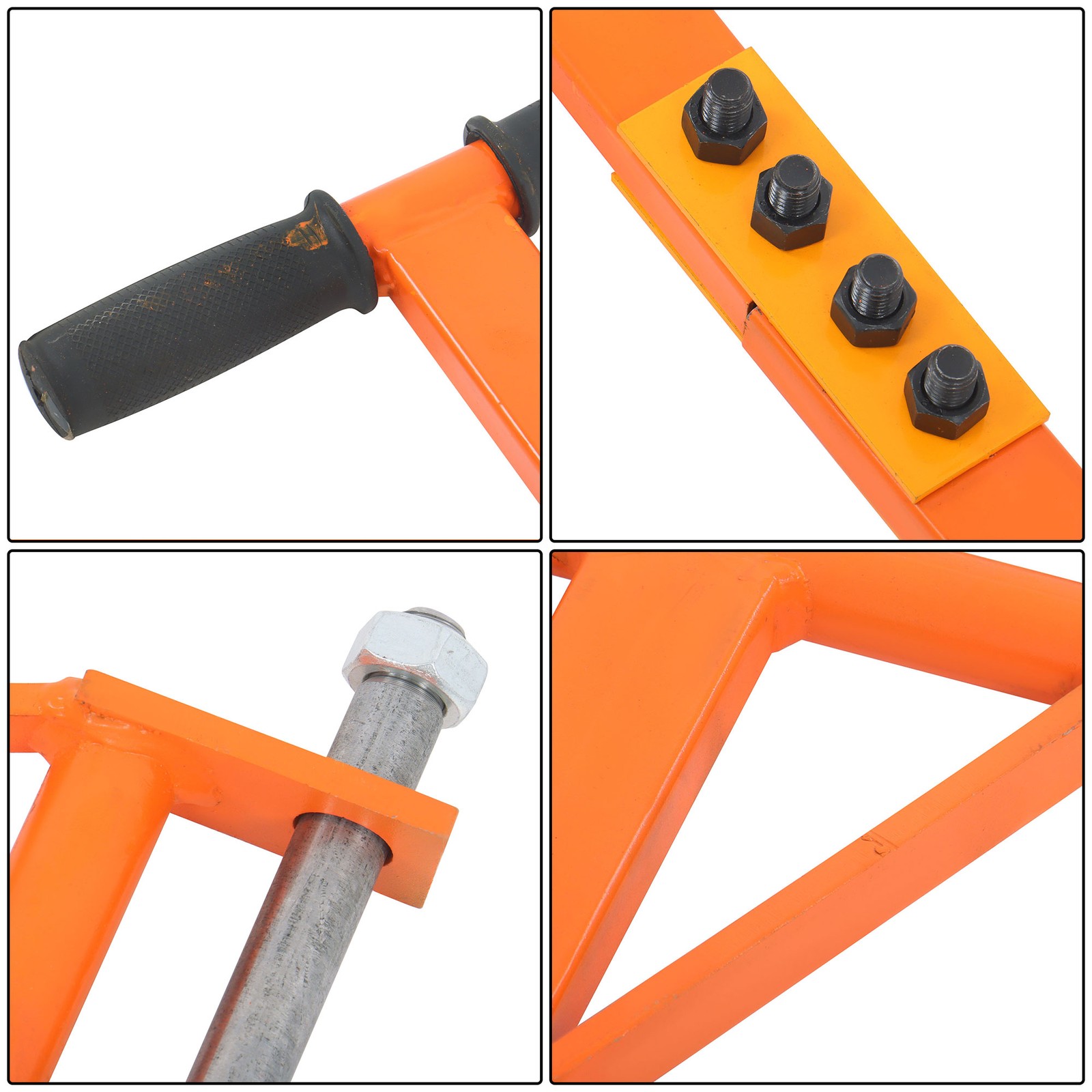 4 Pcs Machinery Skates Dolly With Handle 360° Rotation 6T/13200Lbs Heavy Duty