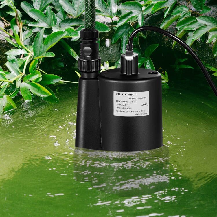 Submersible Water Pump 1/3HP 2400GPH Portable Water Transfer Pump for Pool Pond