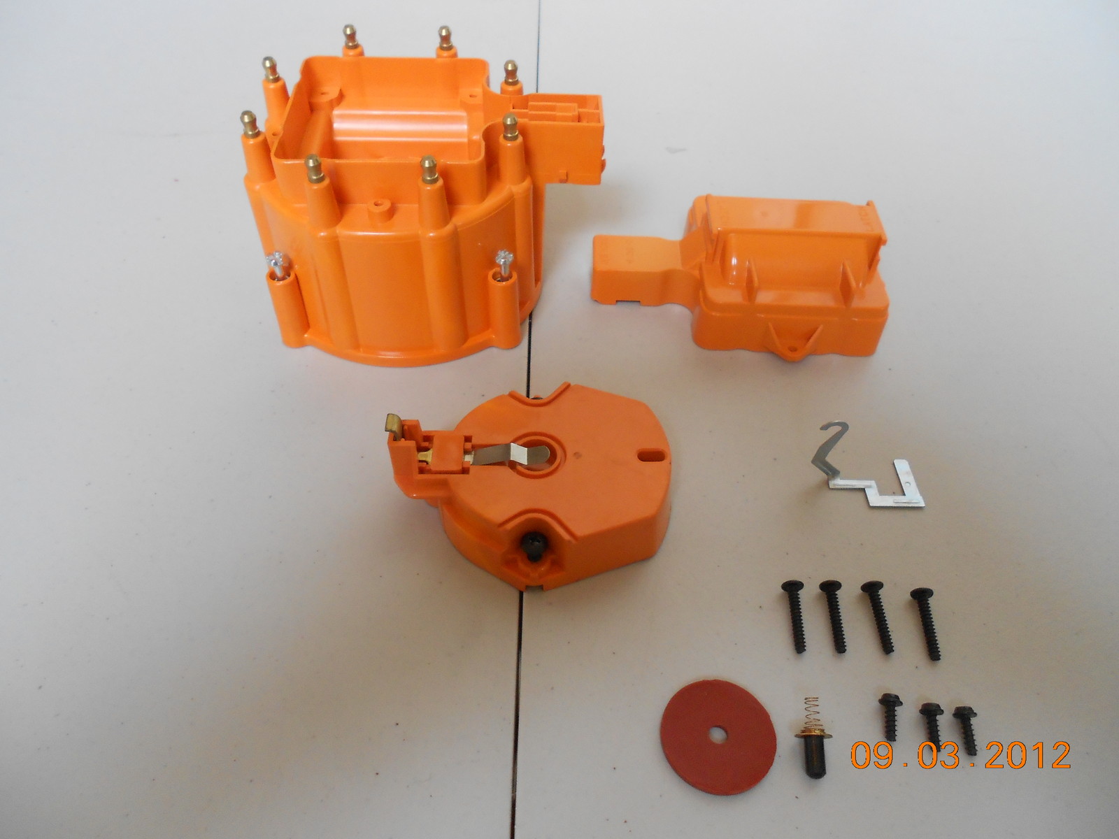 HEI Distributor Cap, Coil Cover & Rotor Kit*ORANGE* GM-CHEVY-PONTIAC-OLDS-FORD