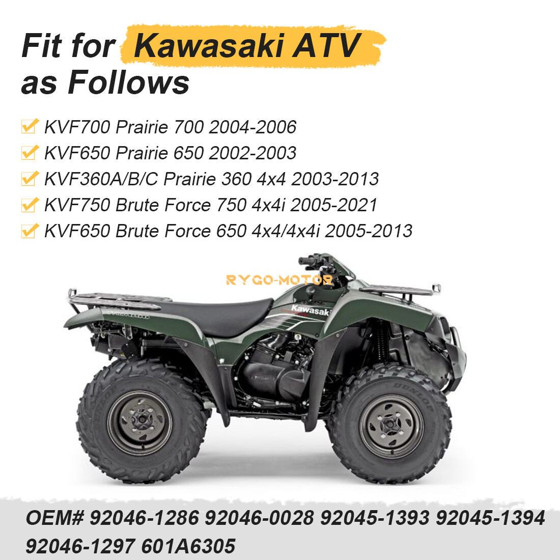 Front Differential Bearing Seal Kit W/ Nut Tool for Kawasaki Brute Force 650 750