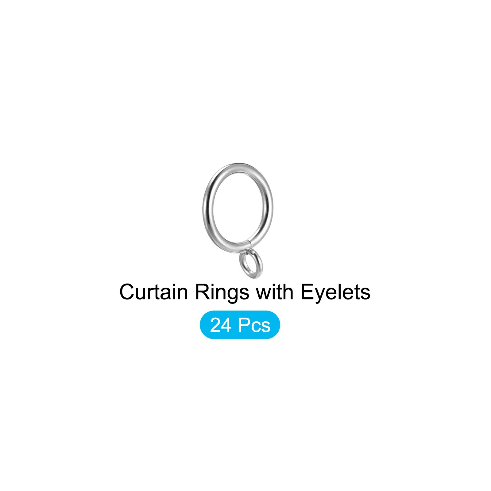 24Pcs Curtain Rings 1 Inch Metal Drapery Hanging Ring with Eyelets