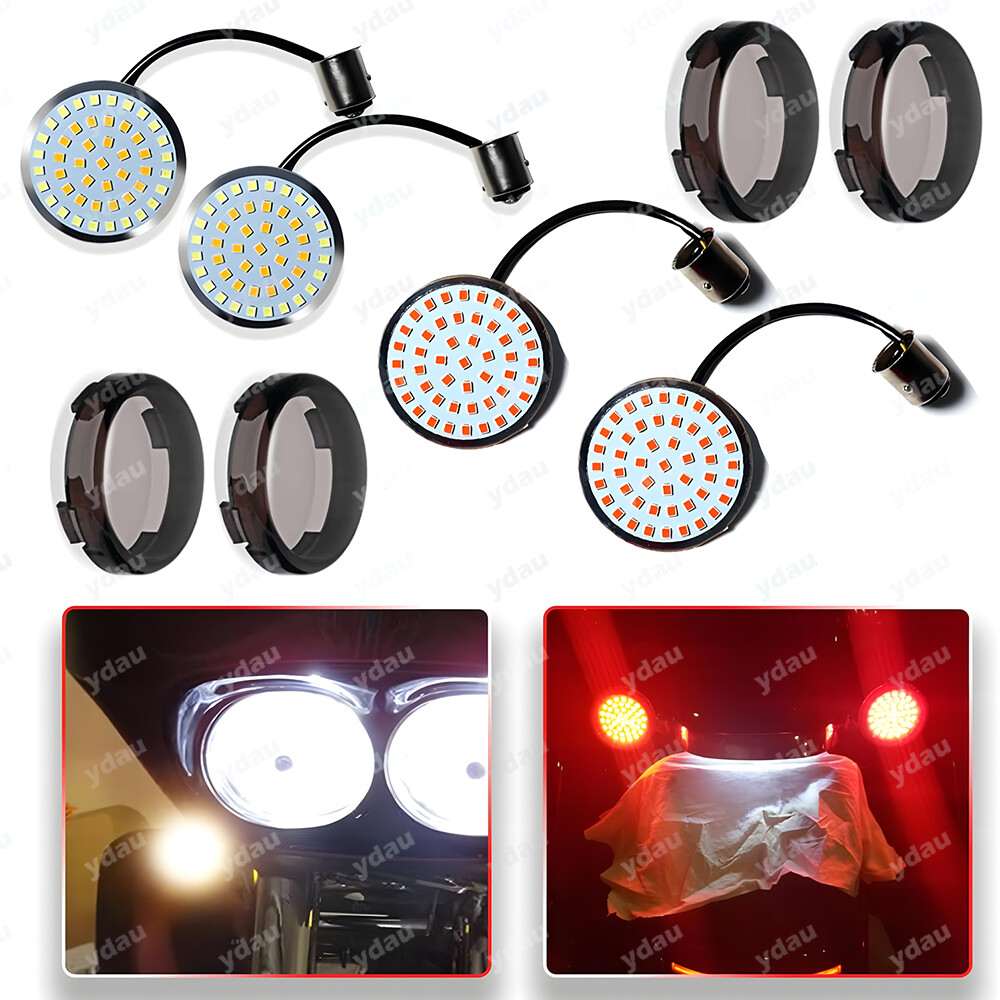 1156 & 1157 LED Turn Signal Light Blinker w/ Smoke Lens For Harley Electra Glide