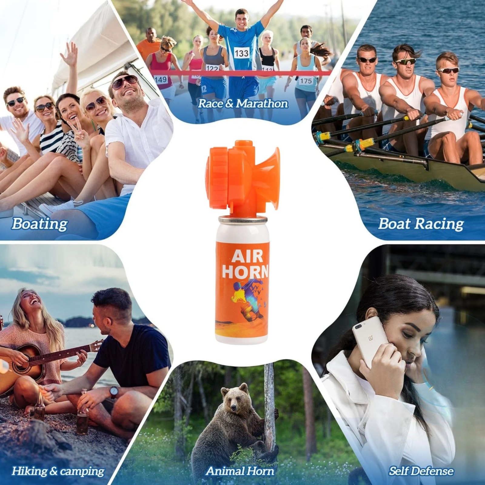 2 Super Loud Mini Air Horn Can Emergency Hand Held Compressed Boat Horns Boating