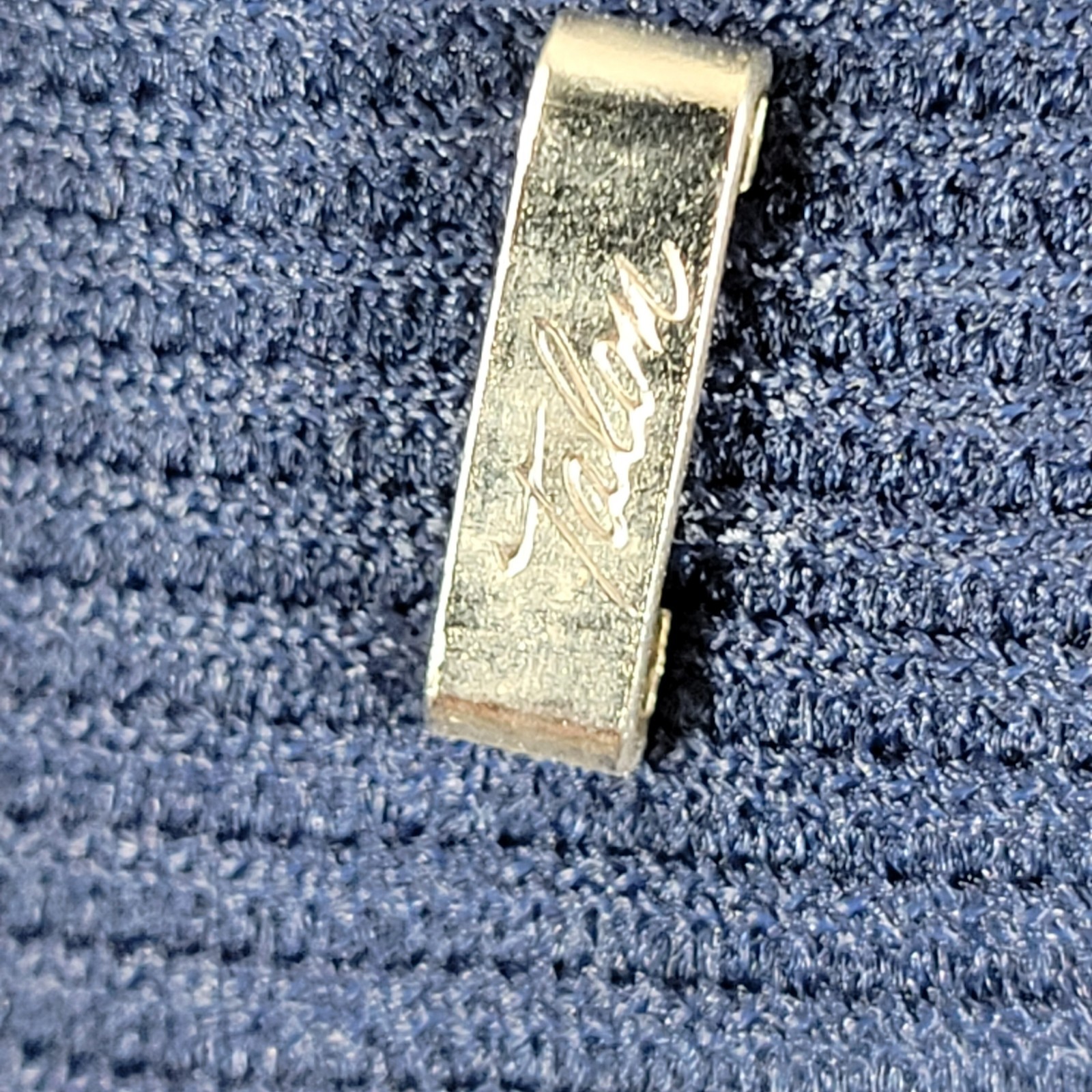 Mr Wrangler Knit Flare pants 34x30 navy blue stripe Dacron polyester 1971 USA