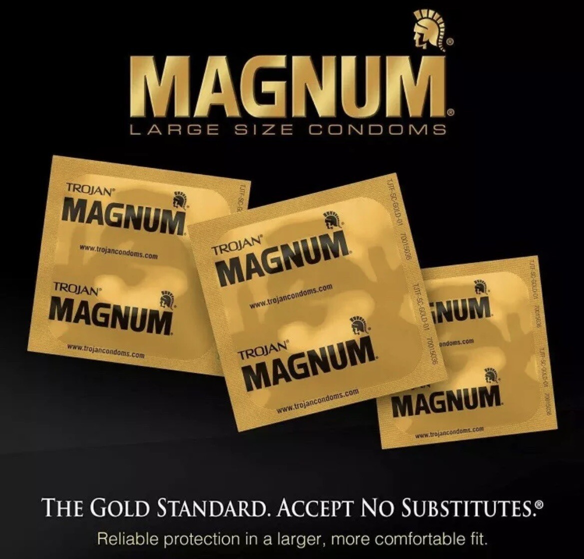 50 Trojan MAGNUM Lubricated Condoms Large Size Condoms 50 Count Exp 2028
