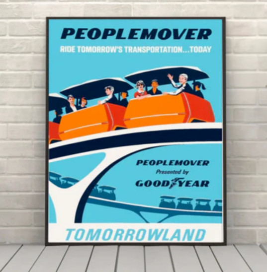 SIGN Disneyland PEOPLEMOVER reproduction WOOD Painted Decor NEW Kid's Room FUN !