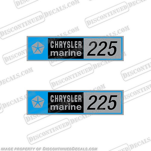 Fits Chrysler Marine 225 Boat Engine Decals (Set of 2)