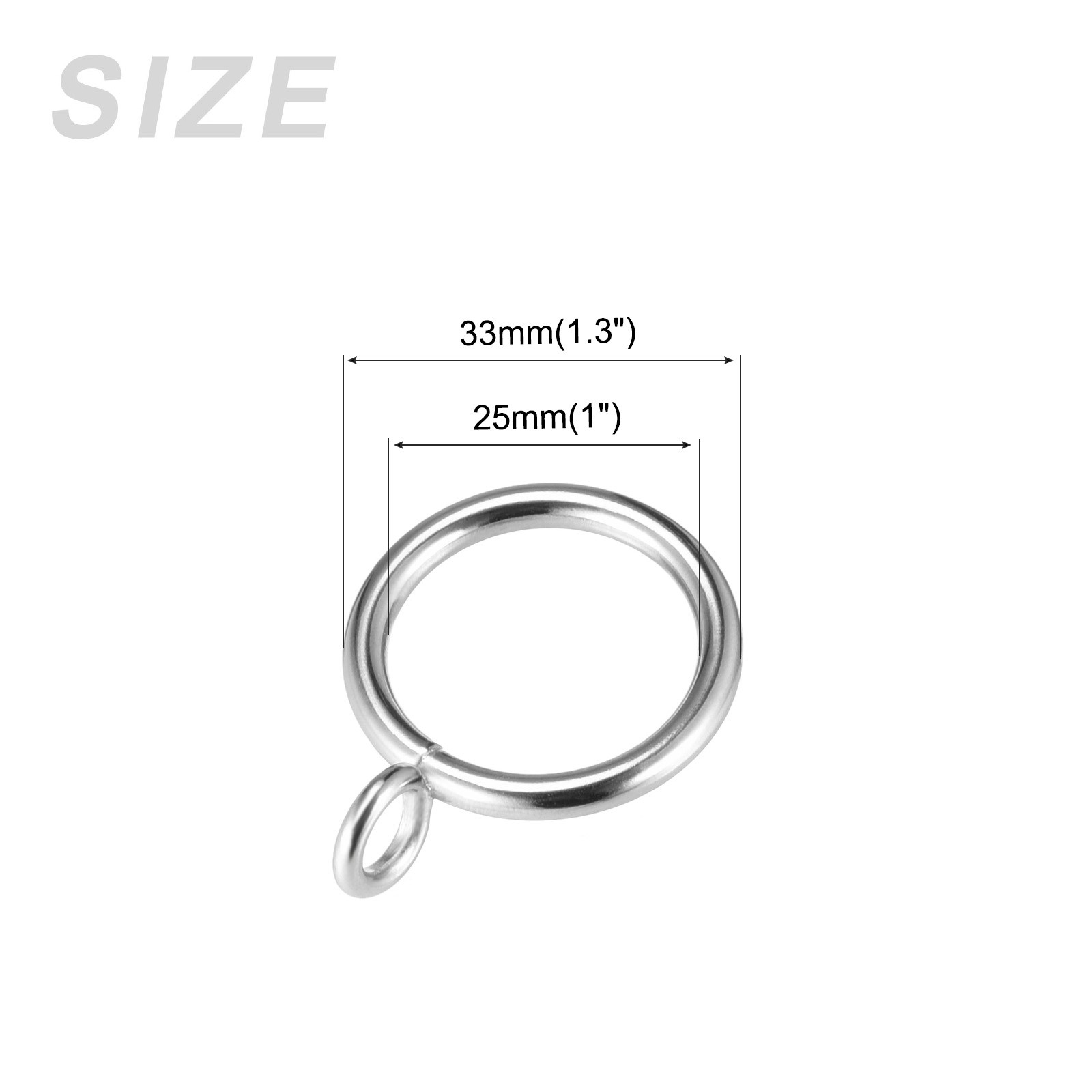 24Pcs Curtain Rings 1 Inch Metal Drapery Hanging Ring with Eyelets