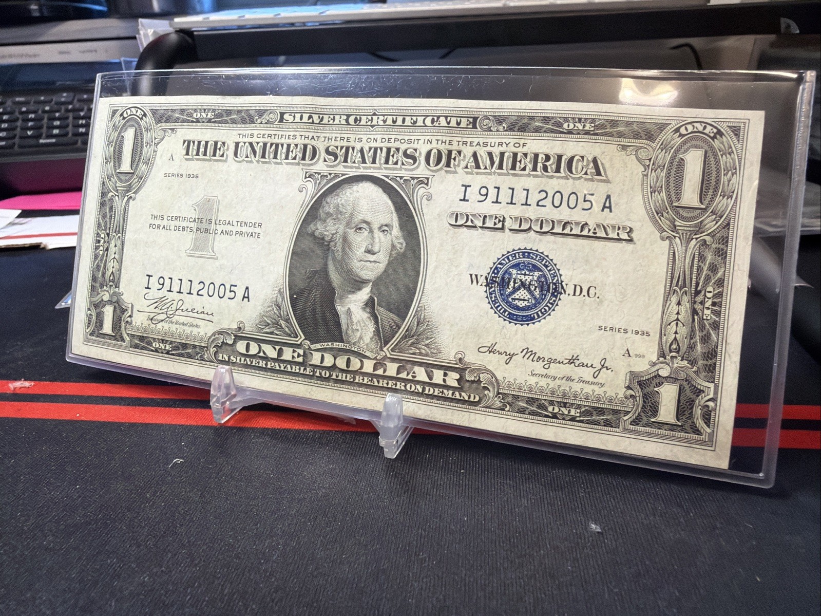 😁 1935 $1 SILVER CERTIFICATE "DOUBLE DATE". I /A BLOCK RUN ( AU+++)