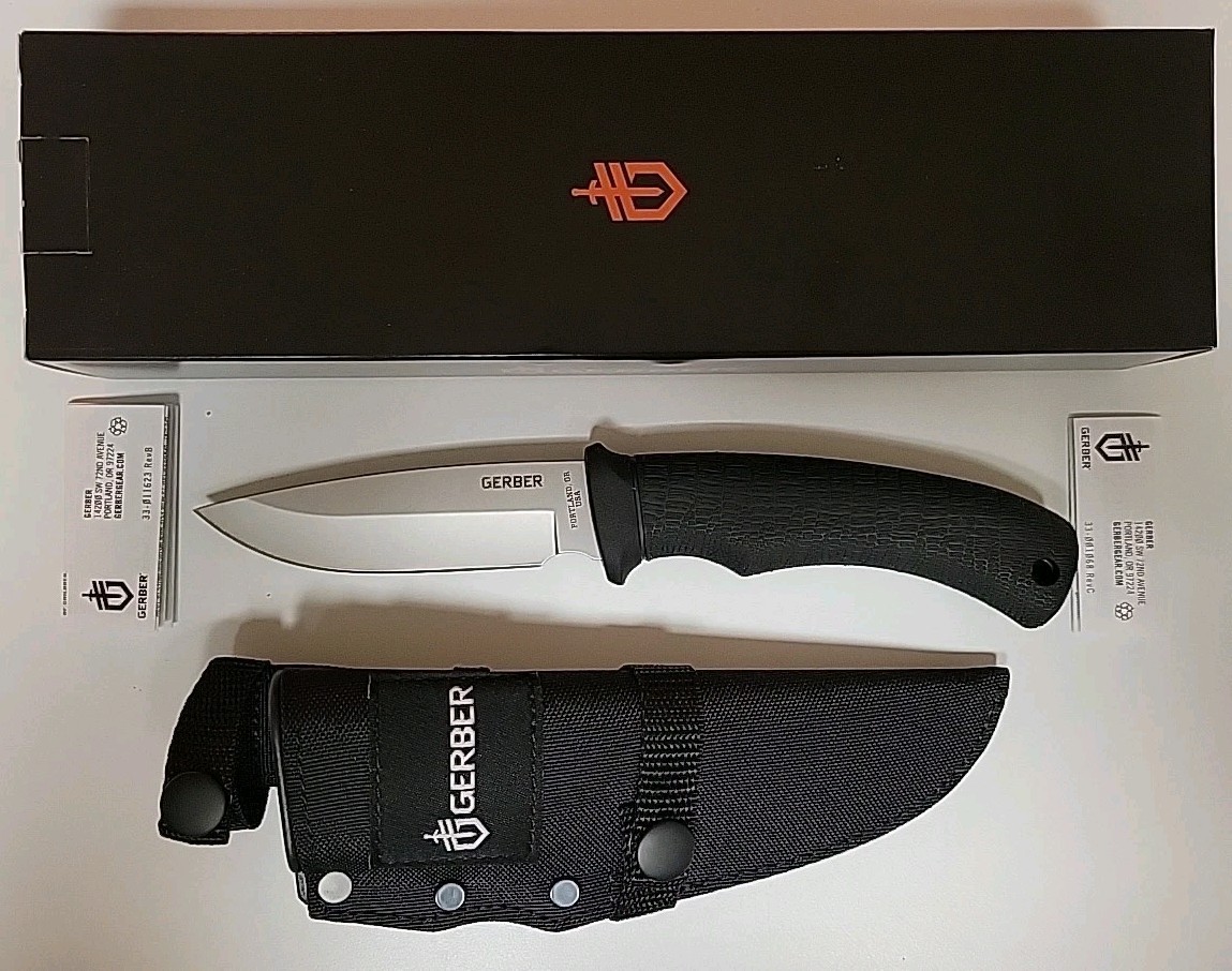 Gerber Gator FIXED BLADE Drop Point Fine Edge w Sheath 06904N BRAND NEW MADE USA