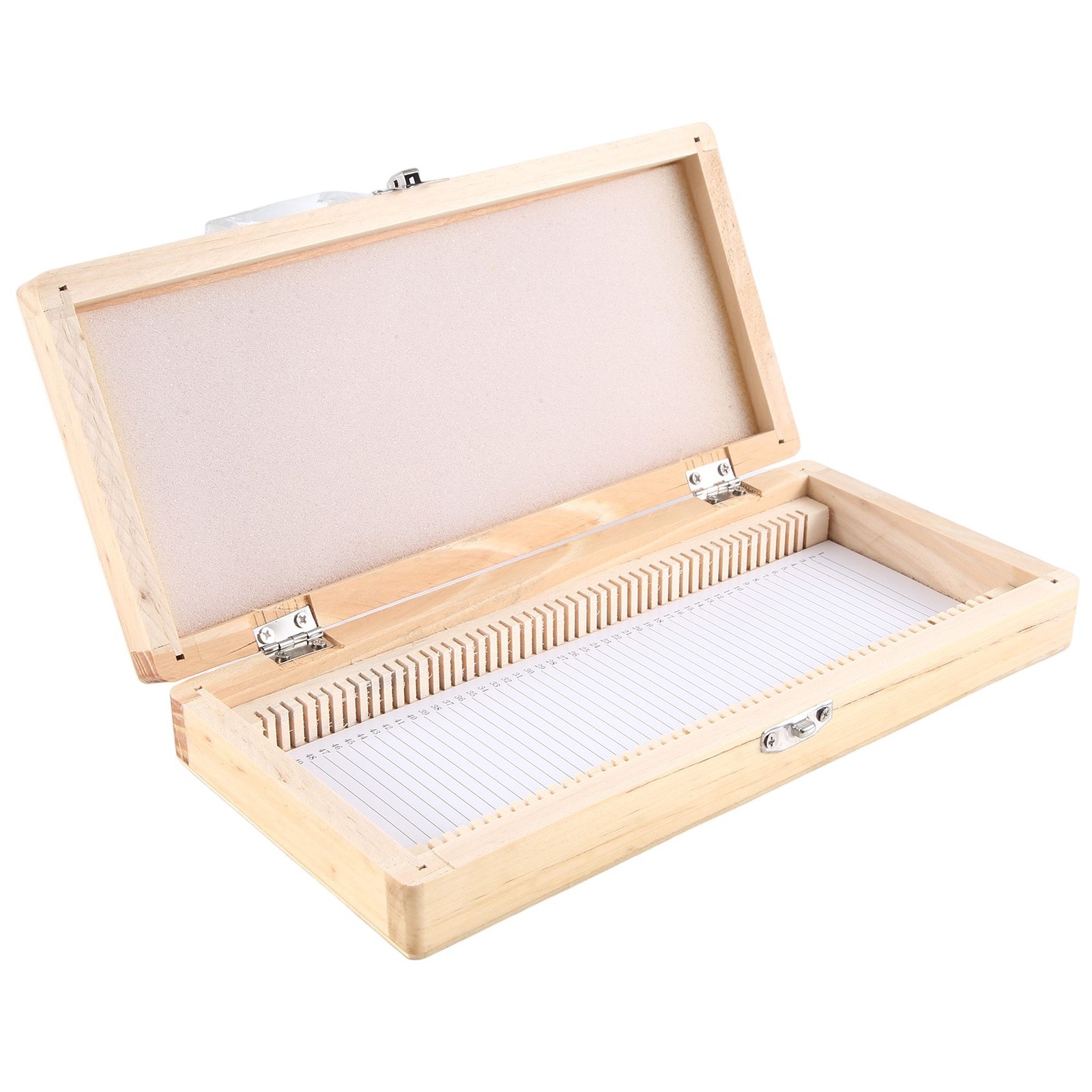 Wooden Slide Storage Box, Holds 50 Slides, Microscope Slide Box C9N49396