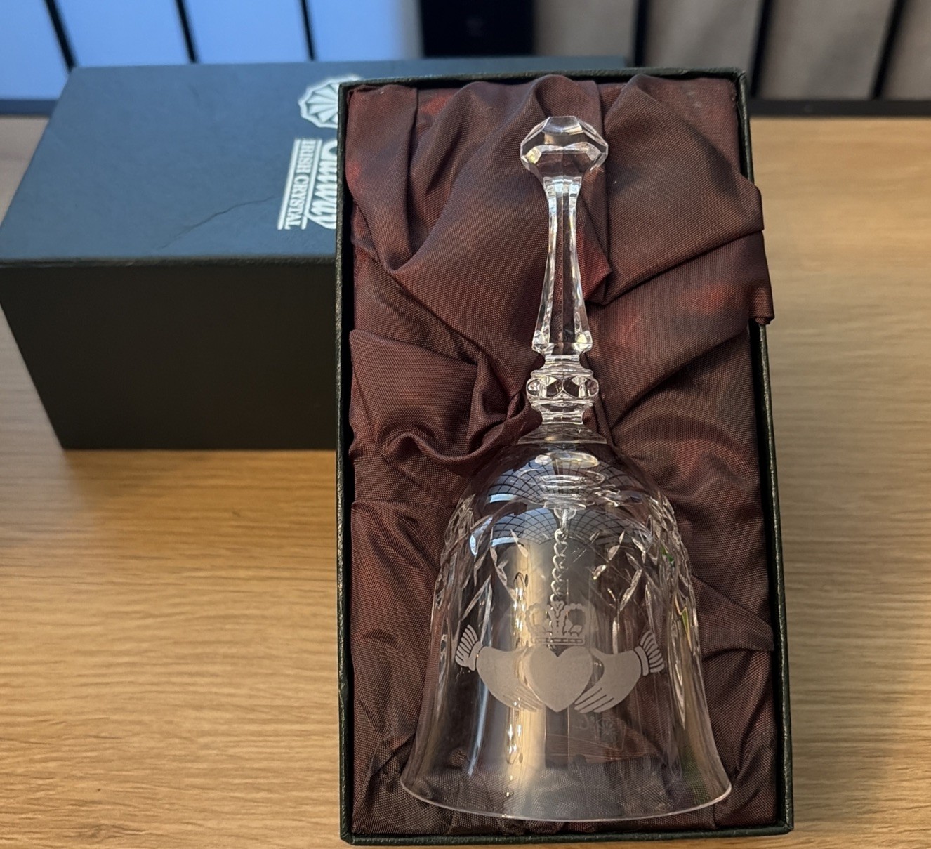 Original GALWAY Cut Crystal Bell Hands Heart Crown Claddagh Etched IRELAND