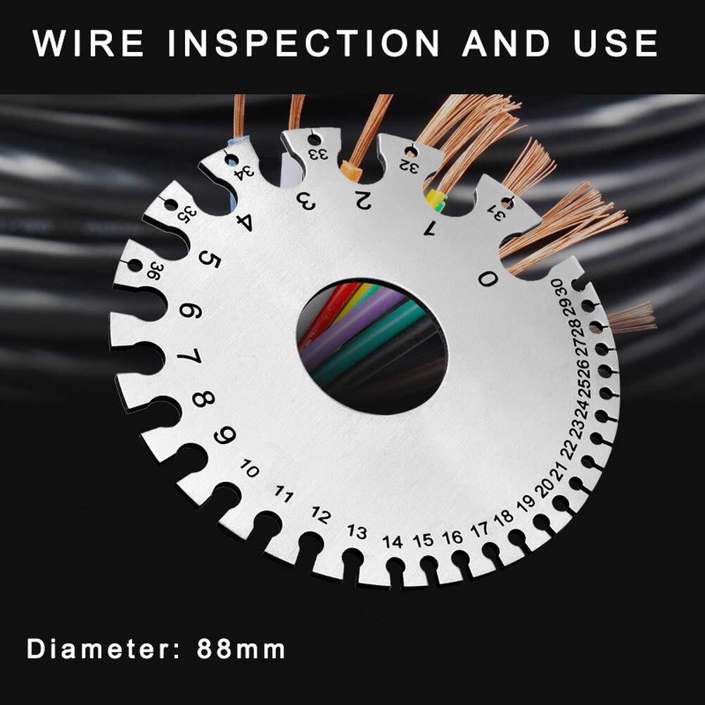 2PCS Sheet Metal Gauge Thickness Gage Wire Gauge Round Measuring Tool Stainless