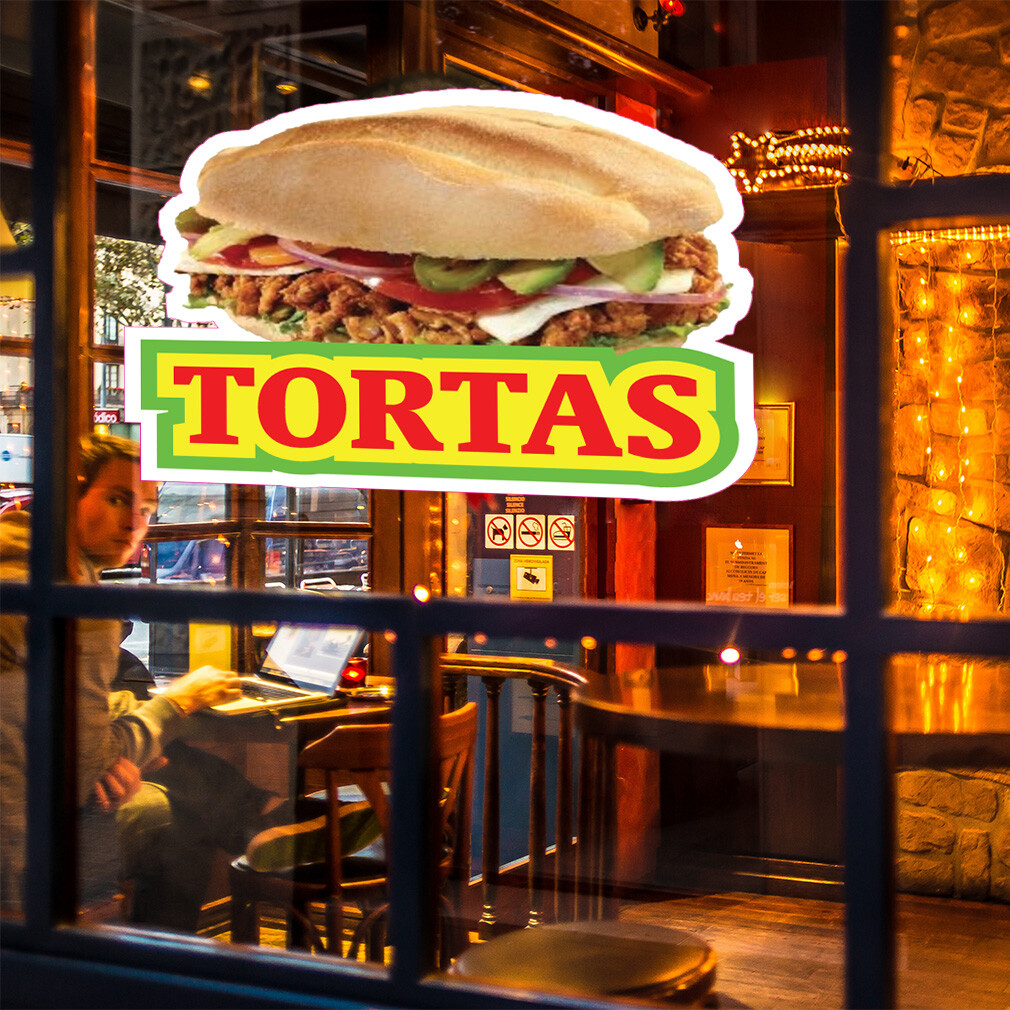 Food Truck Decals Tortas Style A Restaurant & Food Concession Sign Brown