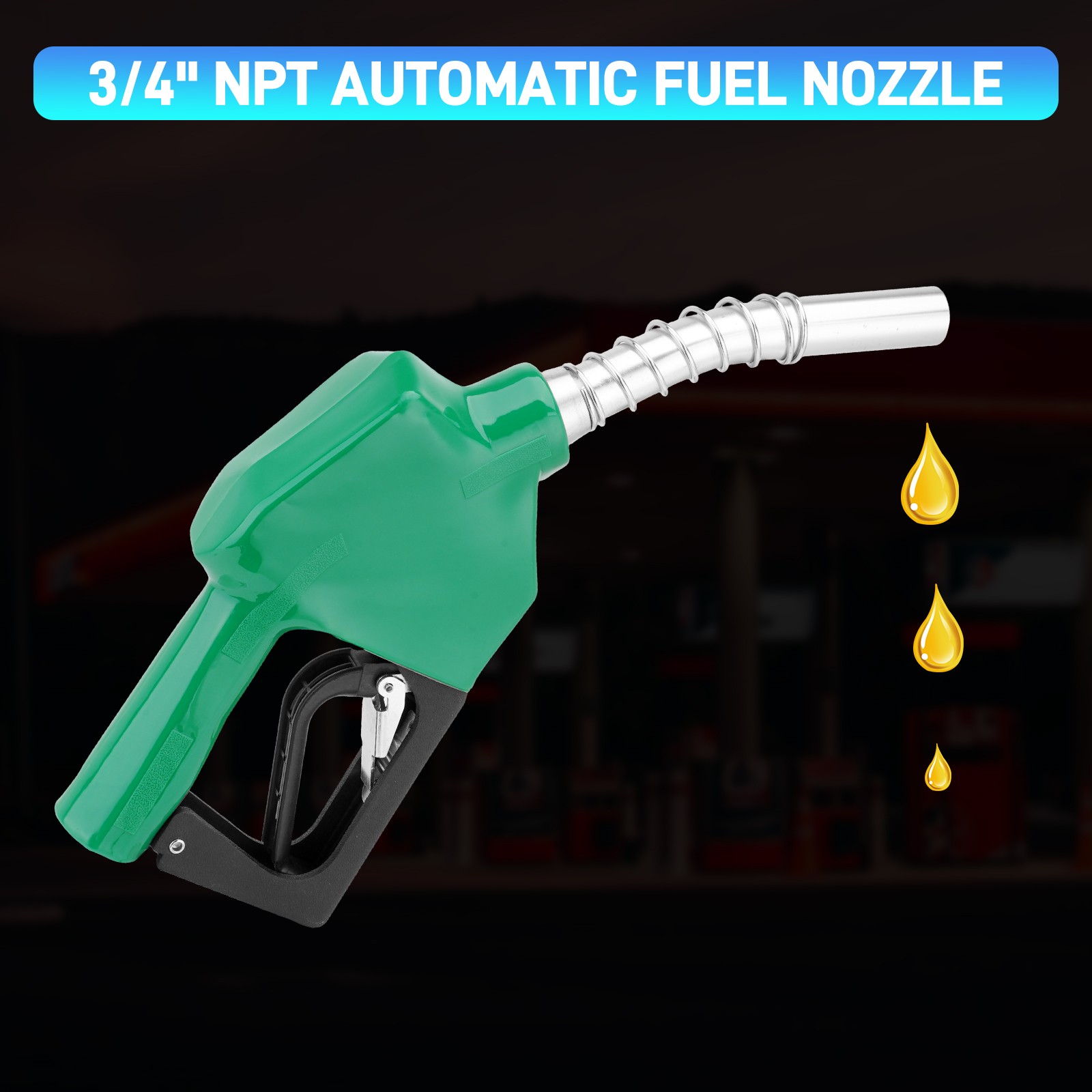 3/4" NPT Automatic Fuel Nozzle Shut-Off Fuel Nozzle Gas Pump 13/16" Spout Diesel