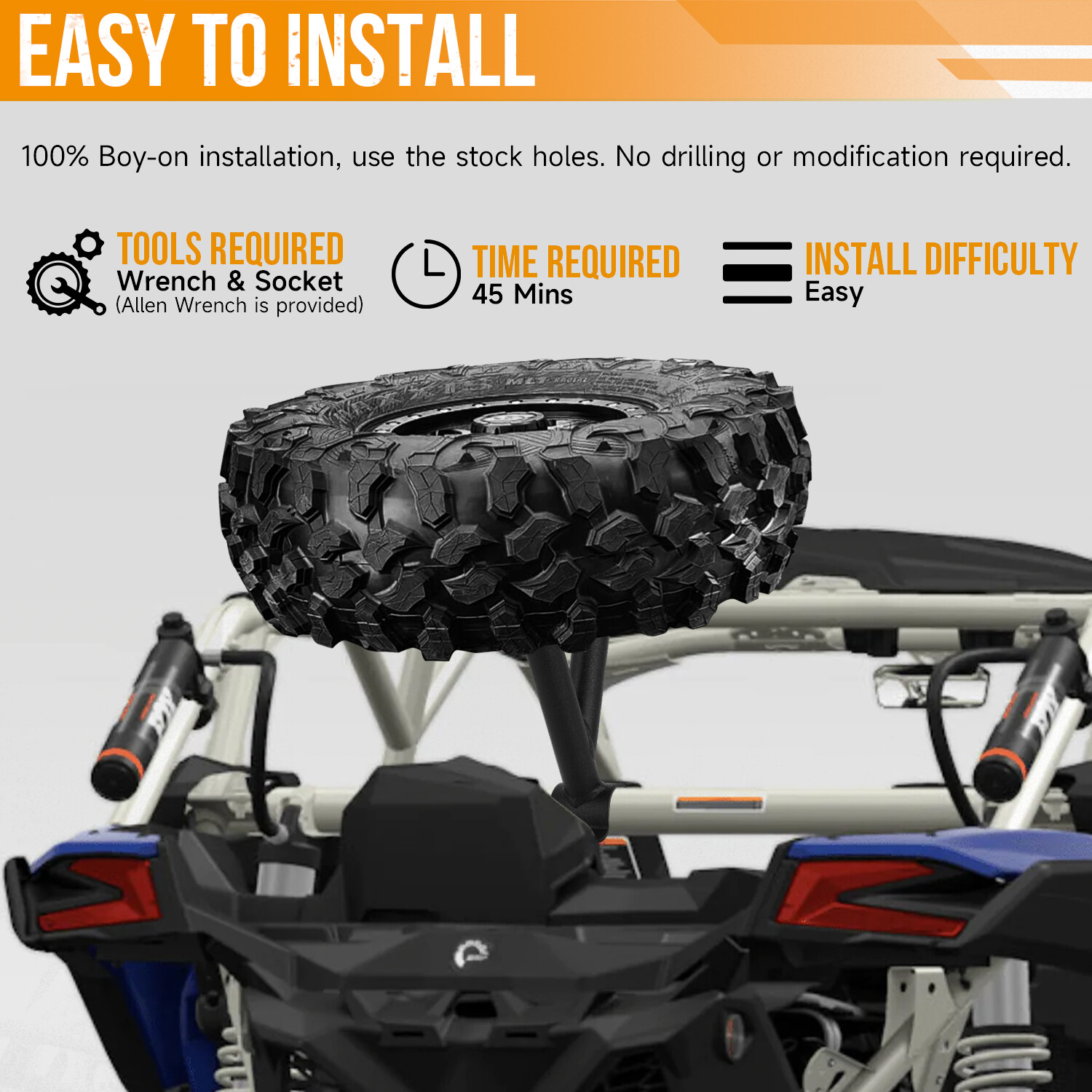 For Can-Am Maverick X3 2017-2024 New Spare Tire Carrier Mount Rack Holder Turbo