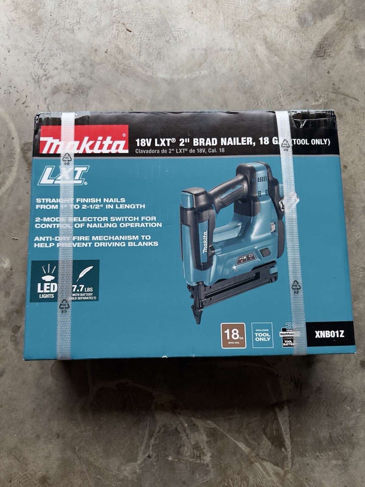 Makita LXT 18V Li-Ion 2 in. 18-Gauge Brad Nailer (Tool Only) XNB01Z - NEW!!!