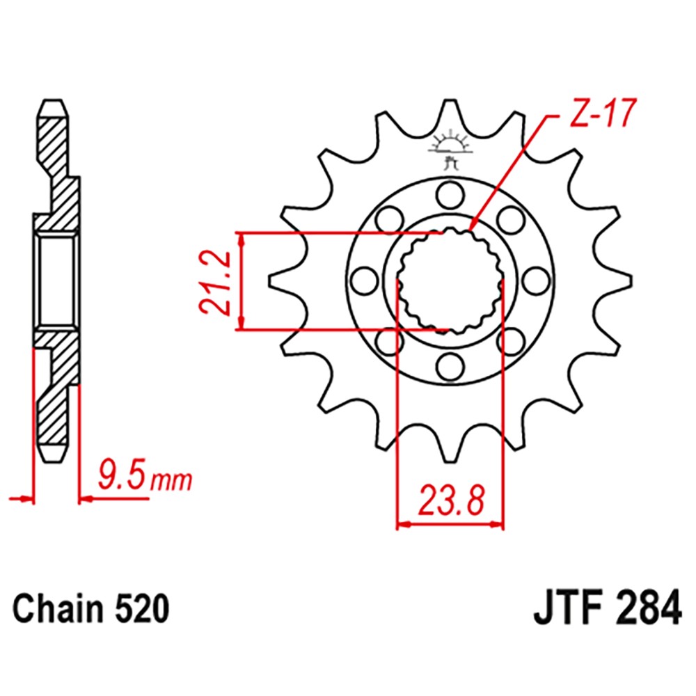 JT Sprockets 14 Tooth Front Sprocket for Honda TRX450R & TRX450ER Sportrax