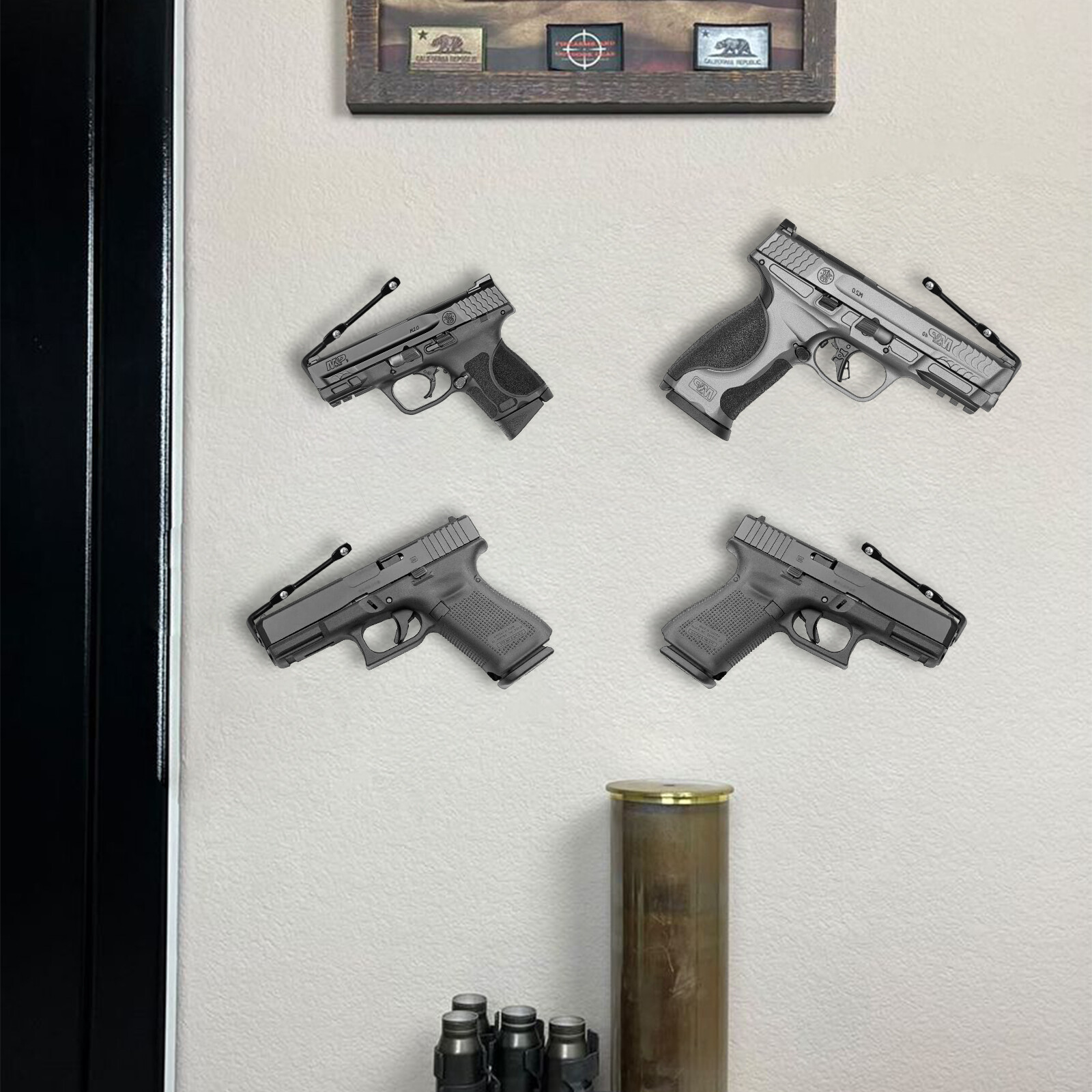 12 Packs Pistol Wall Mount, Handgun Rack Hooks, Handgun Hanger Pistol Organizer