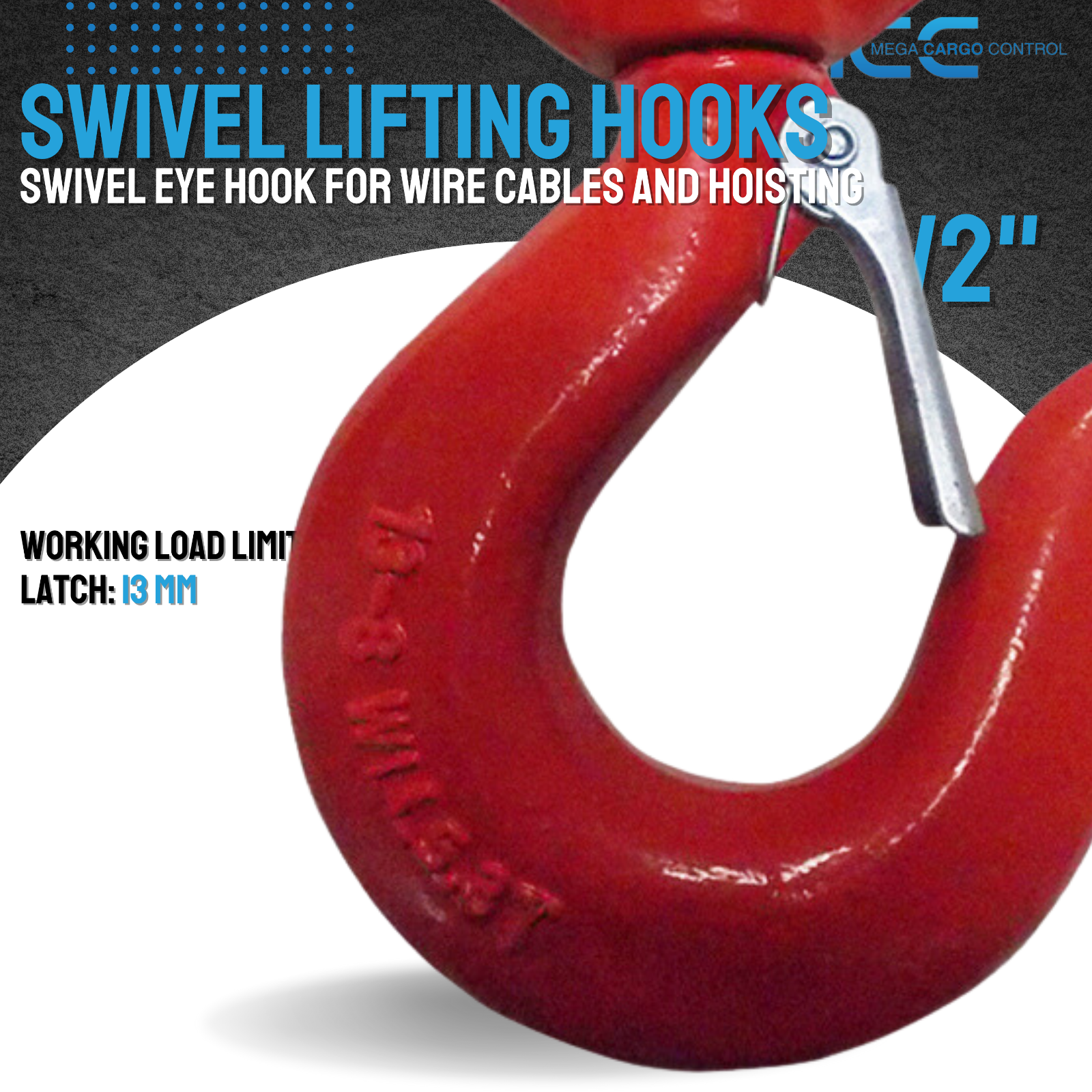 G80 Heavy Duty 1.2T - 5T Swivel Lifting Hook w/ Latch for Lifting Hoist Rigging