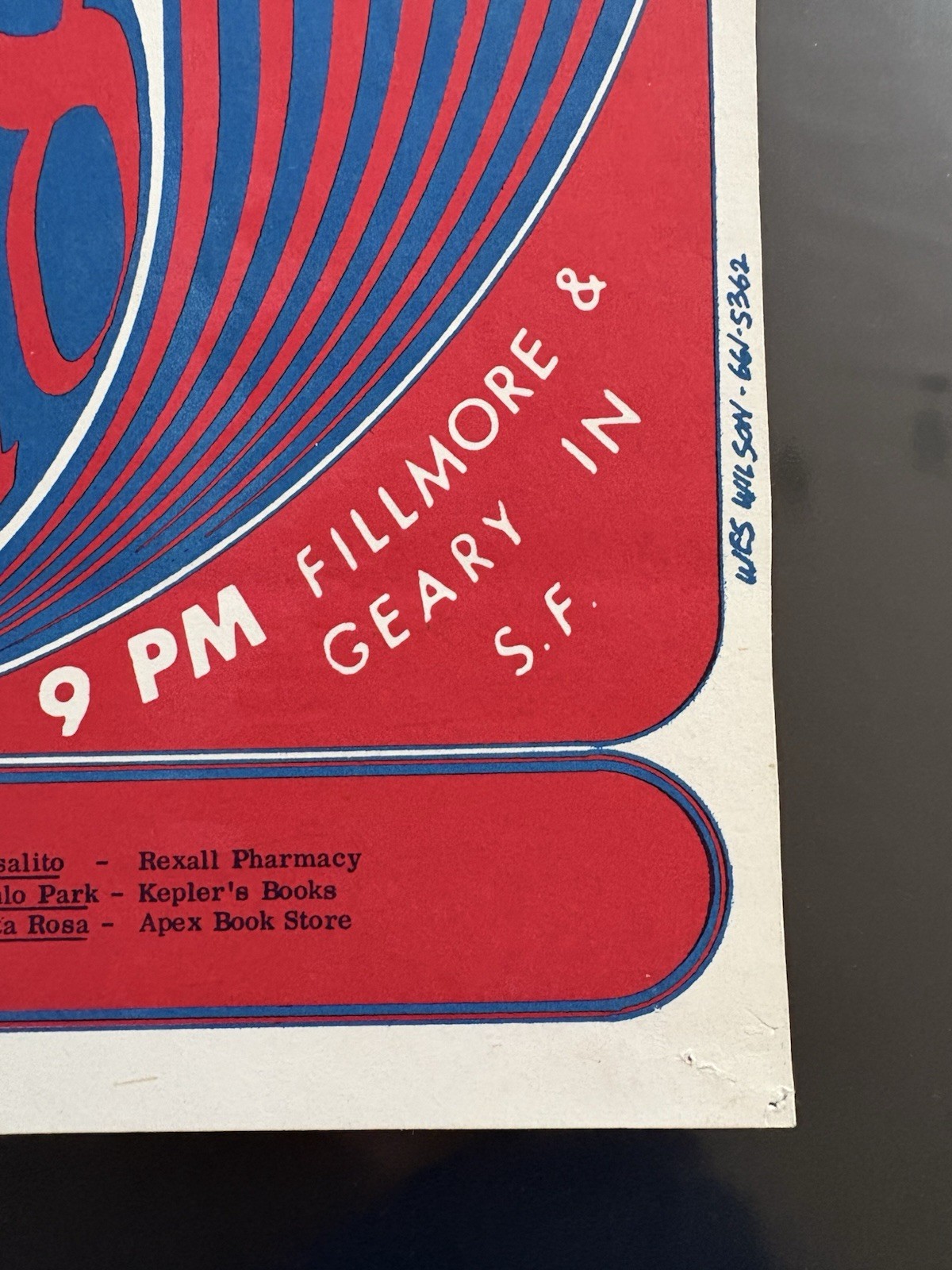 1966 BG-11 The Wailers Fillmore Auditorium Original Concert Poster Bill Graham
