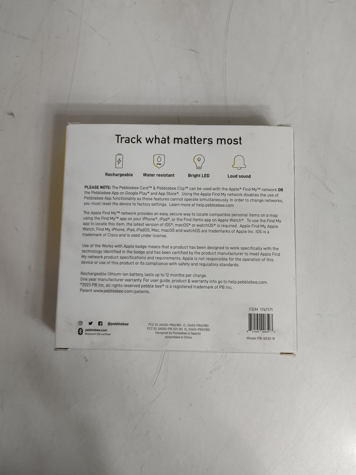 New Pebblebee PB-6533-B Essentials 3-Pack (2 Clip & 1 Card)