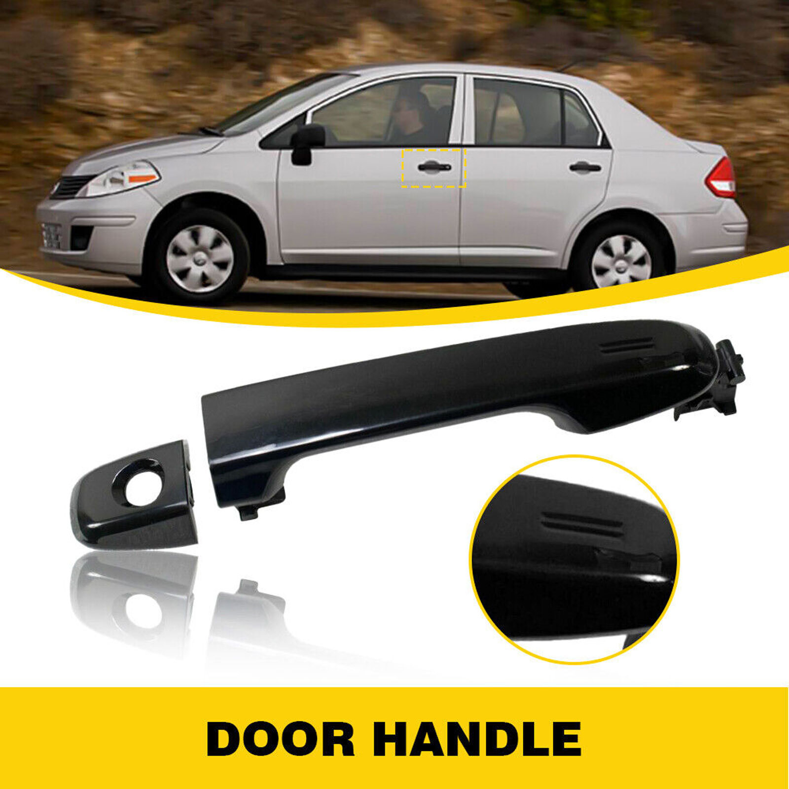 Front Exterior Outside Black Door Handle LH or RH Side FITS 2012-17 Toyota Camry