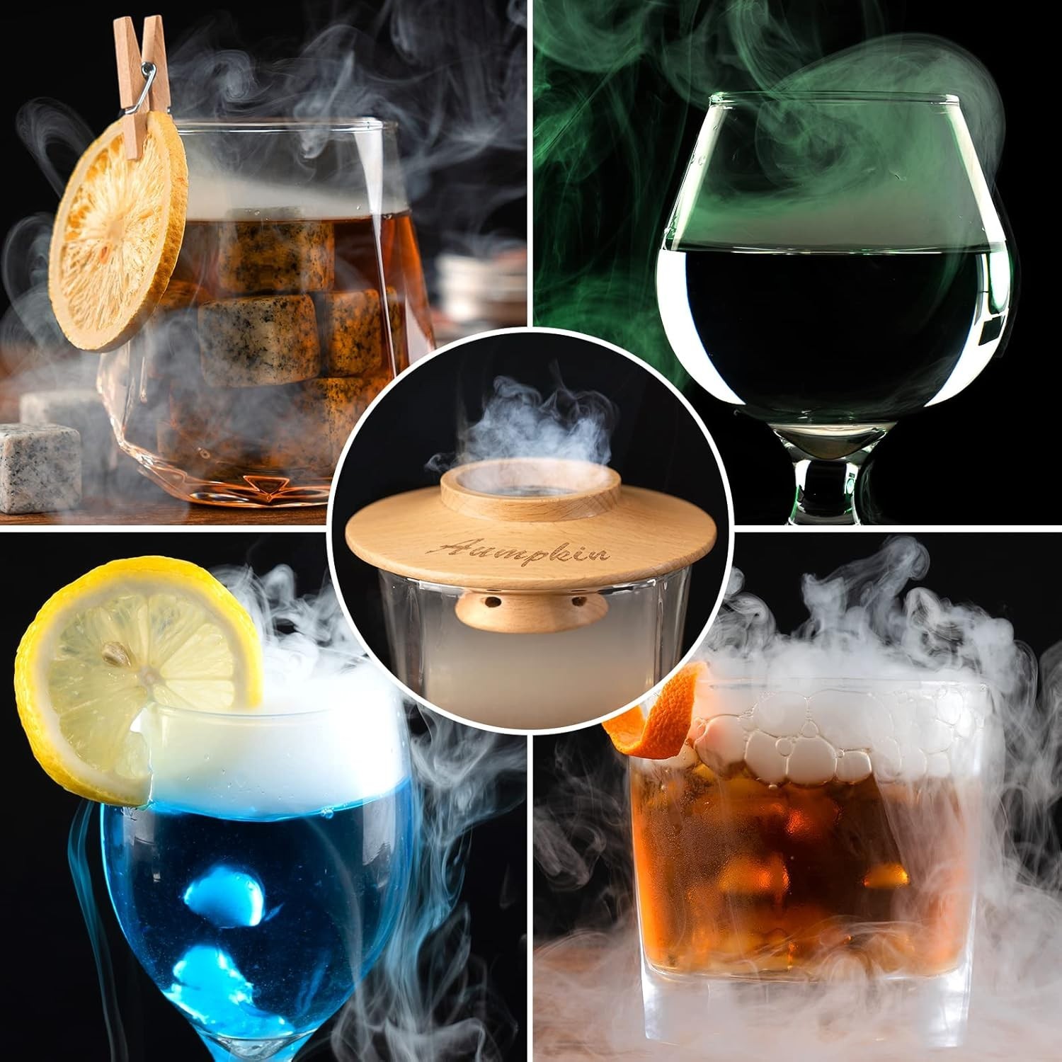 Cocktail Smoker Kit with Torch – 6 Flavors Wood Chips – Bourbon, Whiskey Smok...