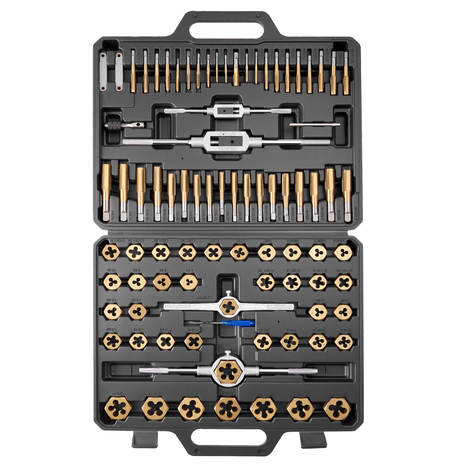 Uimoso 86-Piece Tap and Die Set for Threading with Metric and SAE Sizes
