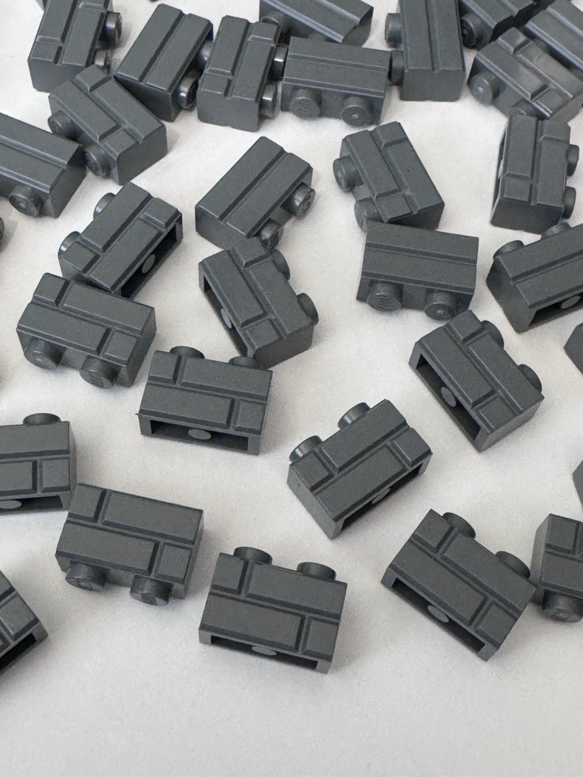 100 BRAND NEW LEGO 1x2 DARK GRAY BRICK WALL MASONRY CASTLE STONE PROFILE 98283