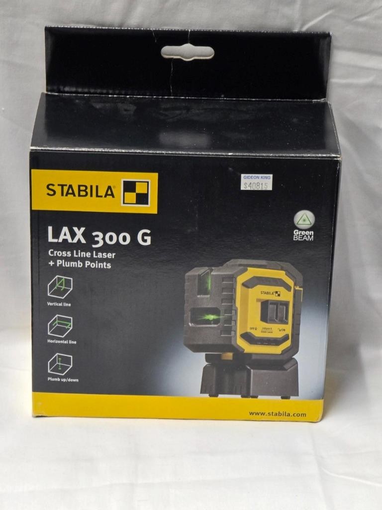 Stabila LAX 300 G Cross Line Plus Plumb Point Laser - Open Box