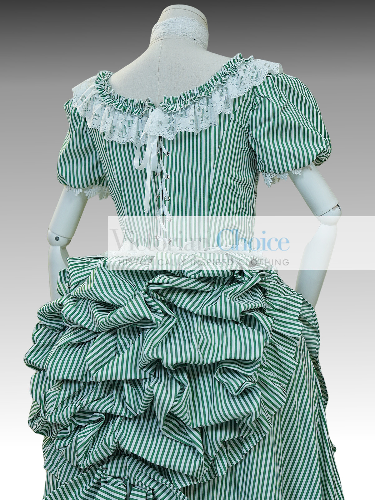 Victorian 1890s Cotton Bustle Dress Garden Tea Party Gown Period Theater 711