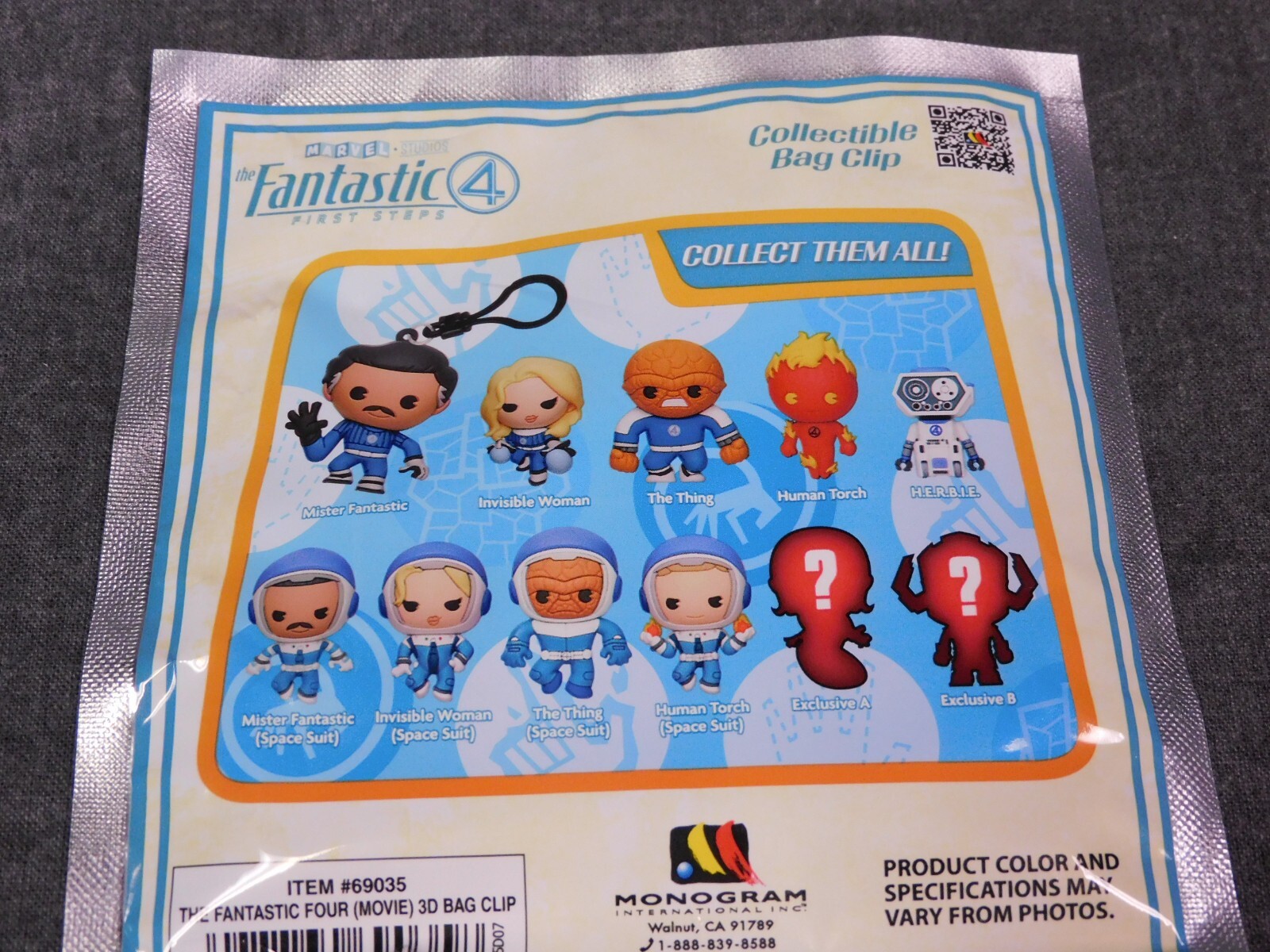Fantastic 4 NEW * Invisible Woman Clip * Blind Bag Key Chain Monogram