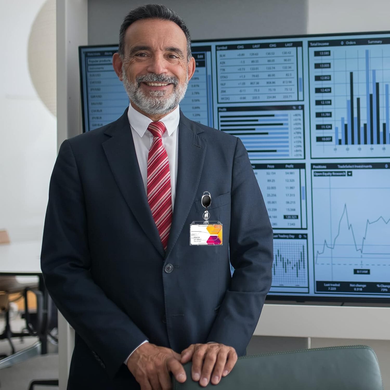 2 Pack Hard Plastic Badge Holders Heavy Duty Clear ID Credit Card Protector