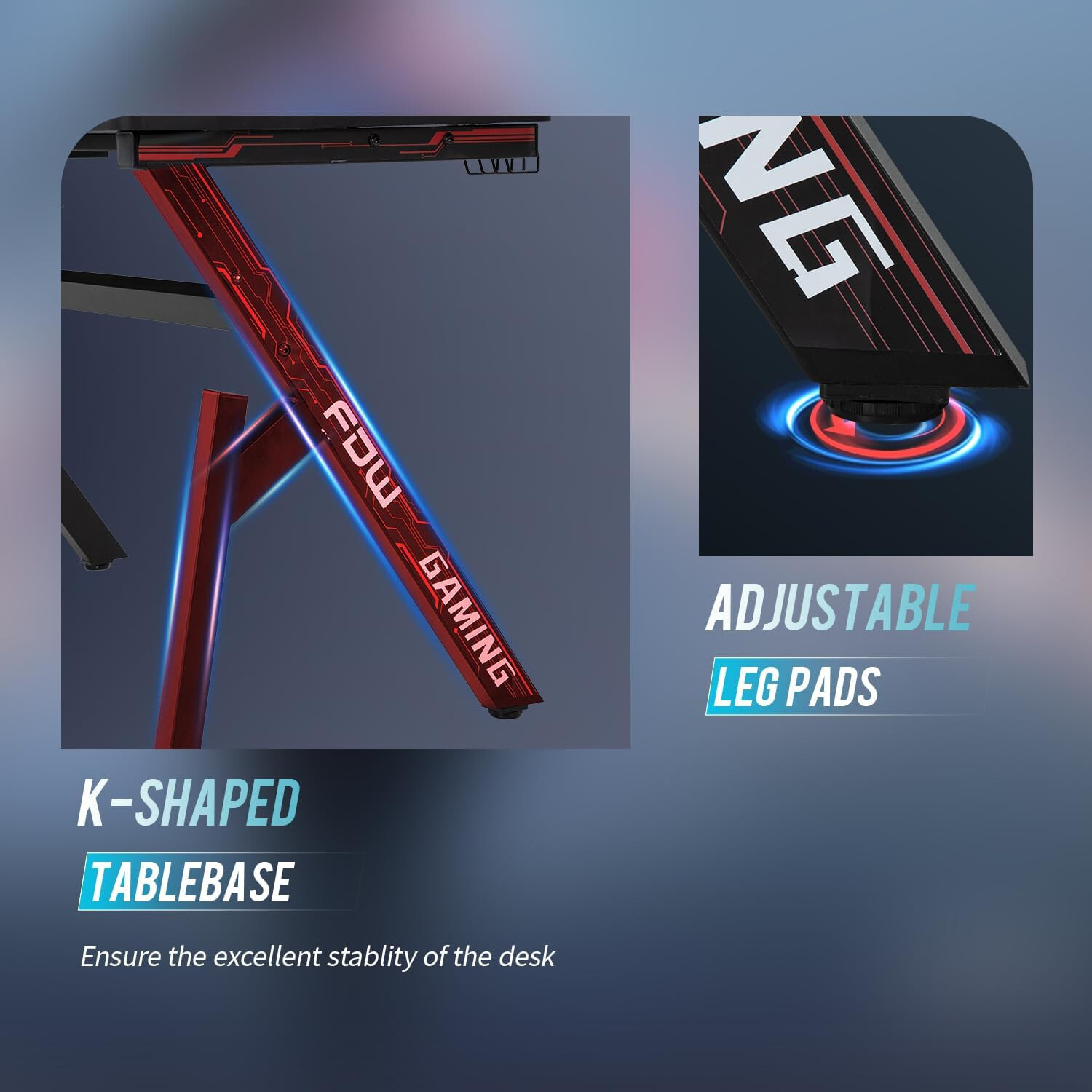 47 Inch Gaming Desk PC Carbon Fiber Table Ultimate Gamer Workstation