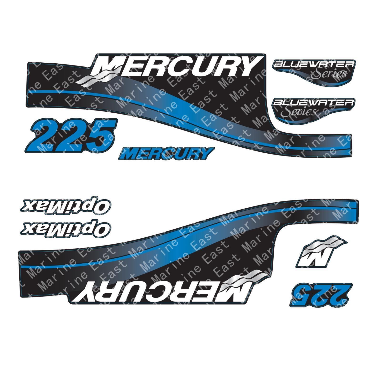 Mercury 225 HP Outboard OptiMax Top Cowl Cove Decals Sticker
