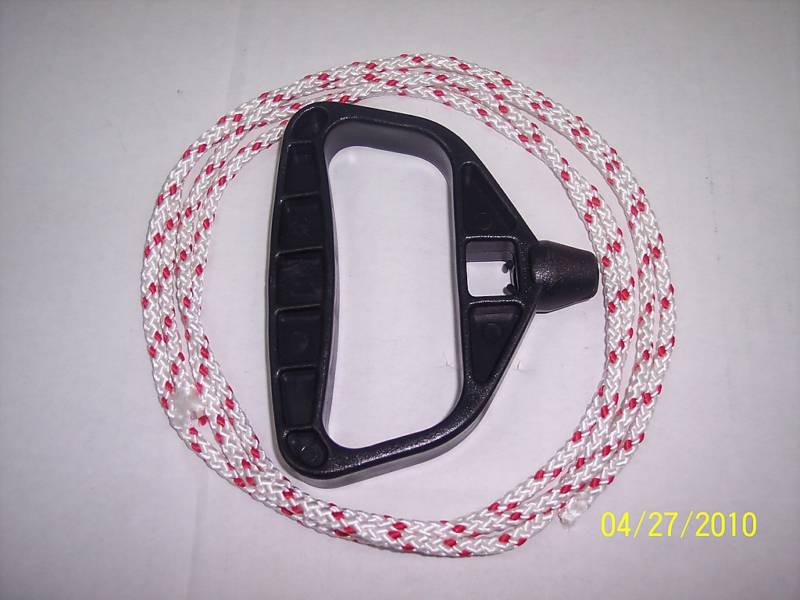 BLACK EMERGENCY SNOWMOBILE PULL START HANDLE WITH 6' ROPE CARRY A SPARE