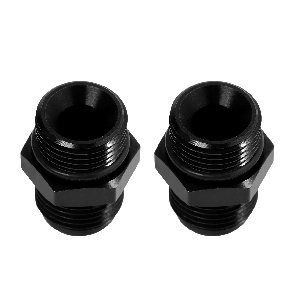 ORB O-ring AN10 10AN to AN10 10AN Male Adapter Fitting Black Pack of 2
